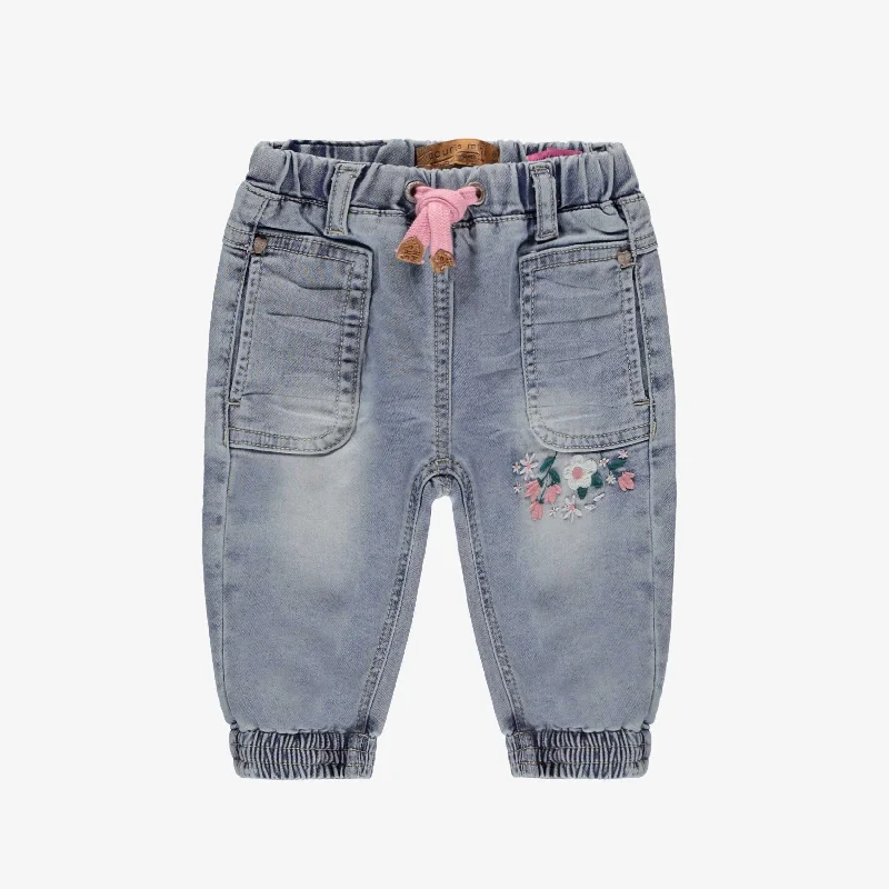 Jean bleu avec broderies, bébé || Blue jeans with embroidery, baby Budget Shorts