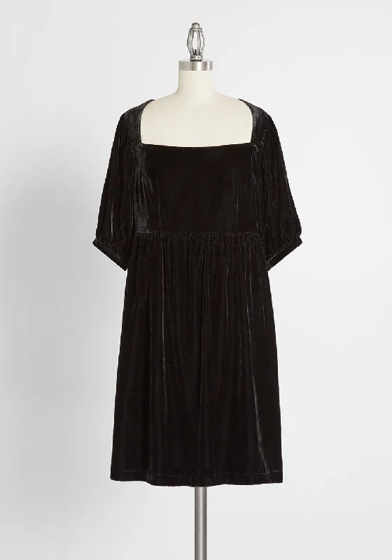 Softly Sumptuous Velvet Babydoll Dress