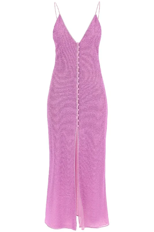 Oséree lurex knit midi dress in LHS249 GLICINE