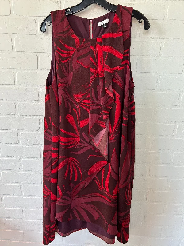 Red Dress Work H For Halston, Size L