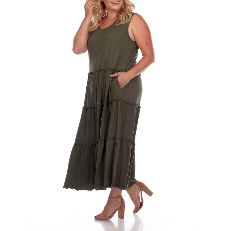 White Mark Womens Plus Tiered Calf Midi Dress Sexy midi dresses