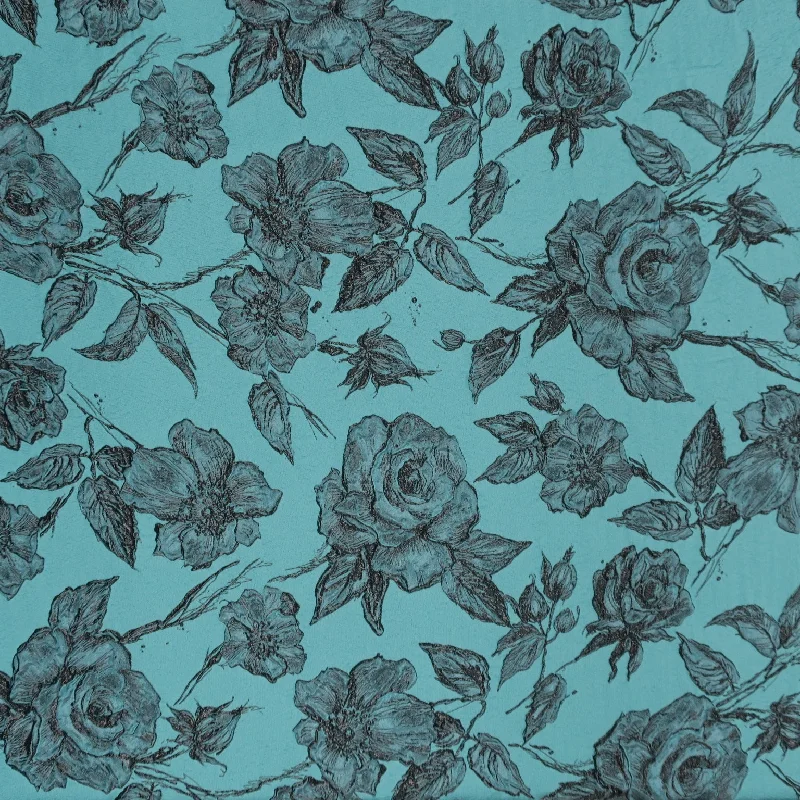 Aqua Floral Textured Brocade Fabric Urban Outfitters floral dresses